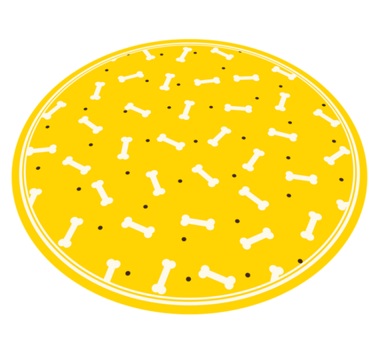 Yellow Bone Pattern animal vinyl rug - TenStickers
