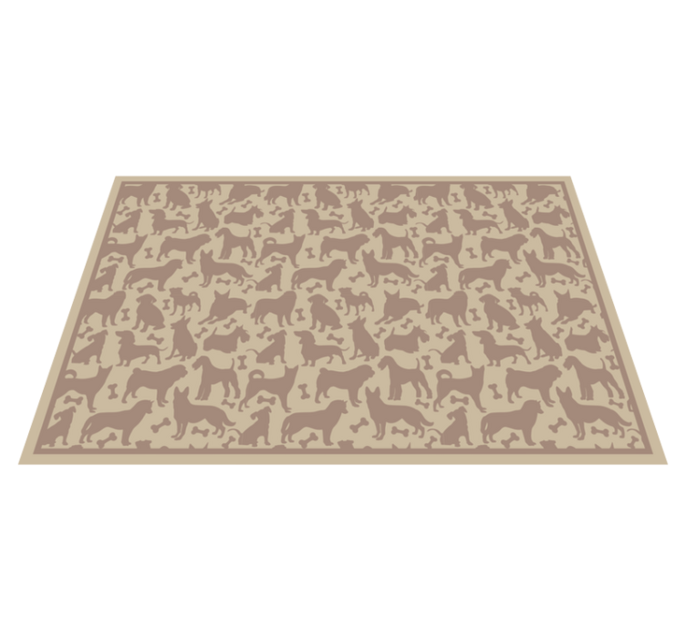 Dog Silhouettes Pattern animal print vinyl rug - TenStickers