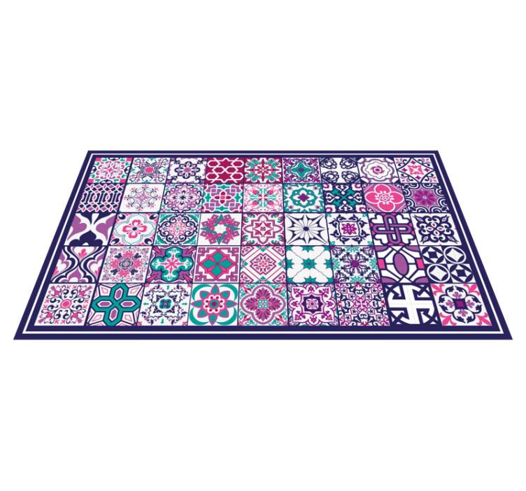 Colorful tile patterns tile vinyl rug - TenStickers