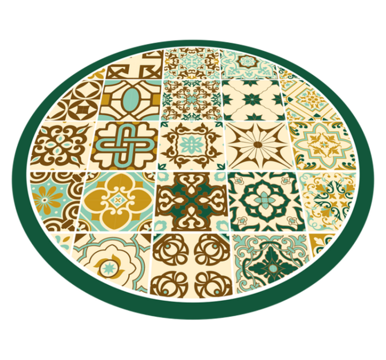 Gold and green spanish tiles bathroom flooring - TenStickers