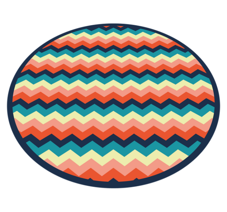 Colourful Chevron Pattern geometric vinyl rug - TenStickers