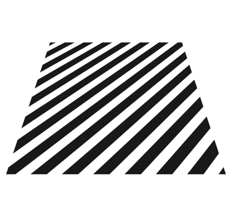 Striped vinyl rug in diagonal black and white - TenStickers