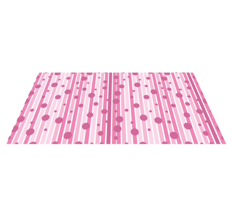 Pink Lined Dots striped vinyl rug - TenStickers