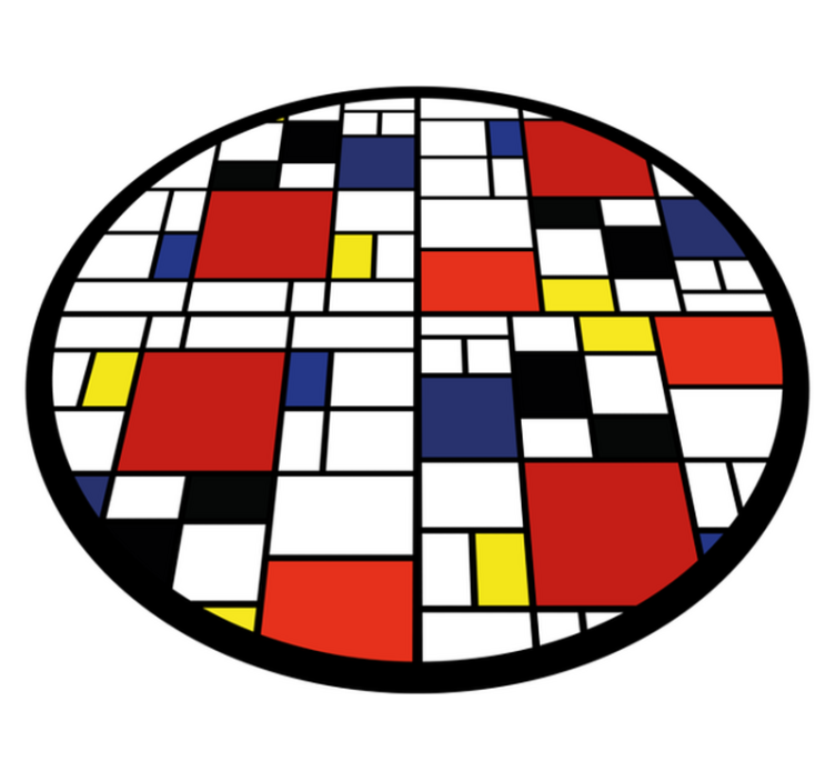 Modern vinyl rug in color block design - TenStickers