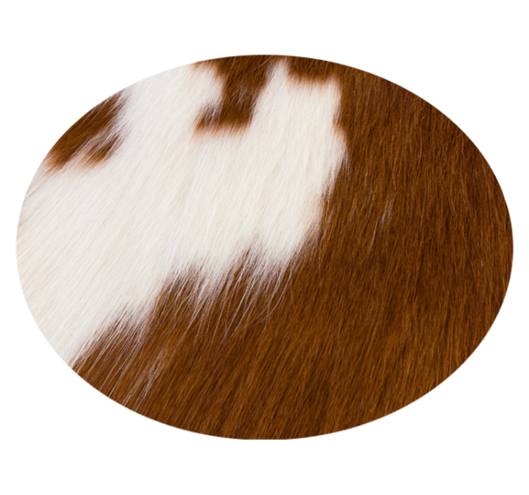 Brown white cow fur texture circular rug - TenStickers