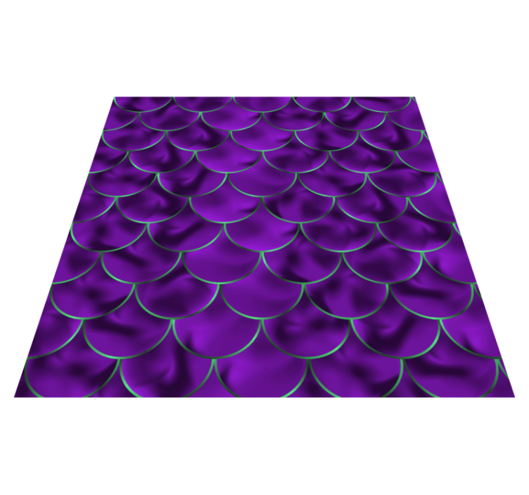 Animal print vinyl rug with mermaid scale design - TenStickers