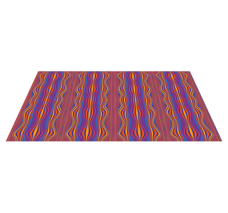 Geometric vinyl rug with lively curvy stripes - TenStickers
