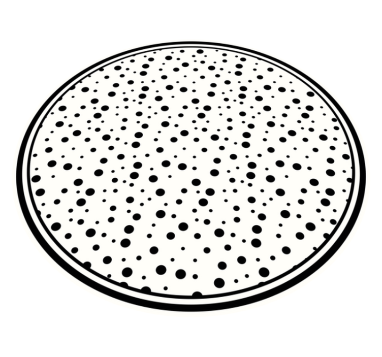 Black polka dots on white circular rug - TenStickers