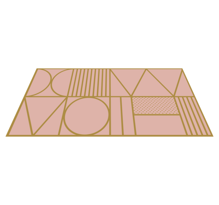 Gold and pink colors block rectangular rug - TenStickers