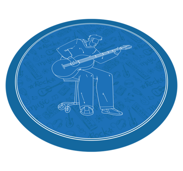Musical Vibes textured vinyl rug - TenStickers