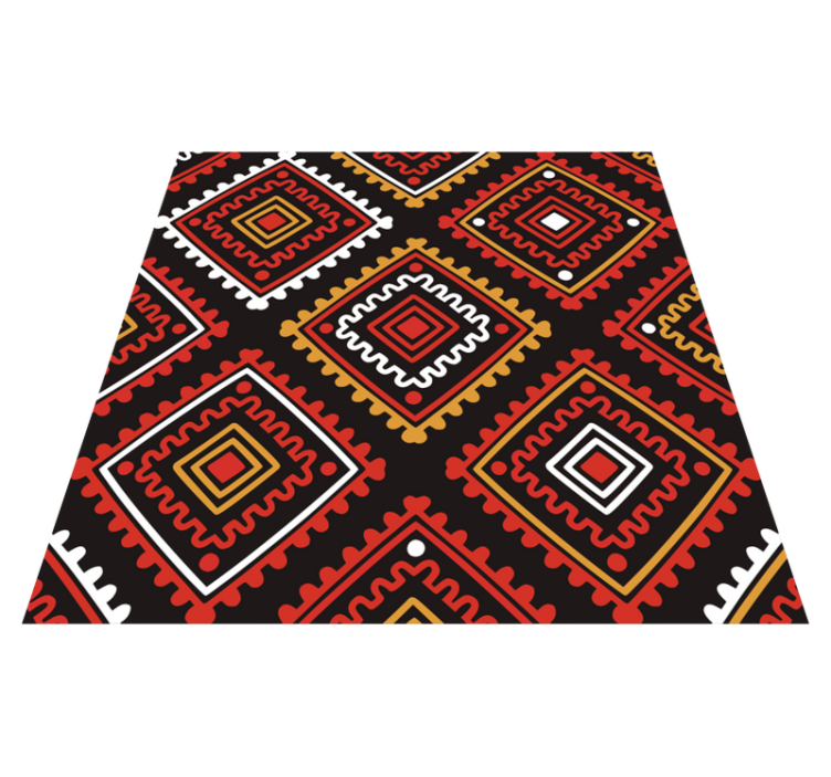 Ethnic vinyl rug lively geometric design - TenStickers