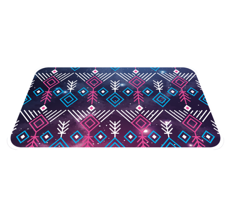 Ethnic purple and blue Scandinavian vinyl rug - TenStickers