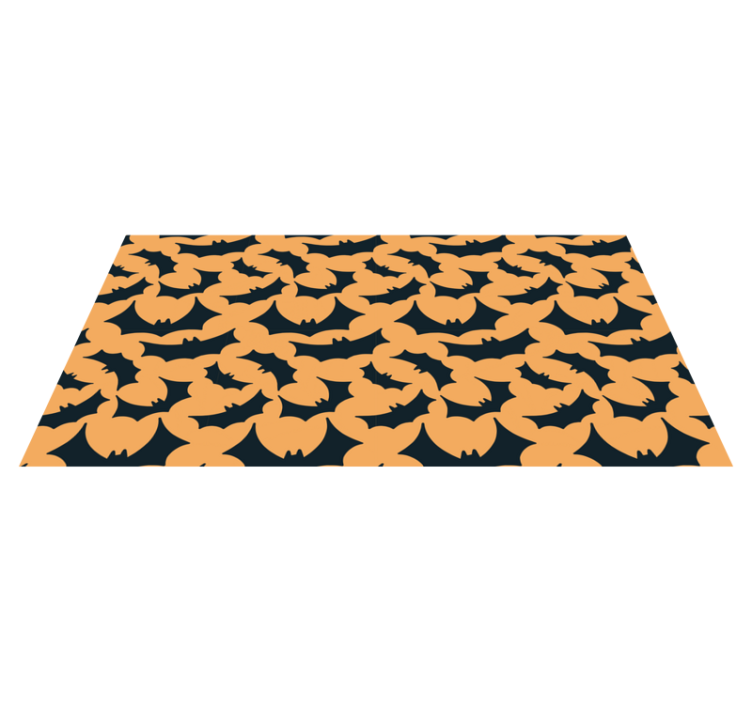 Bat Pattern Print halloween vinyl rug - TenStickers