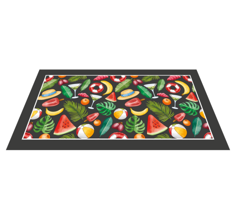Tropical Summer Vibes event vinyl rug - TenStickers
