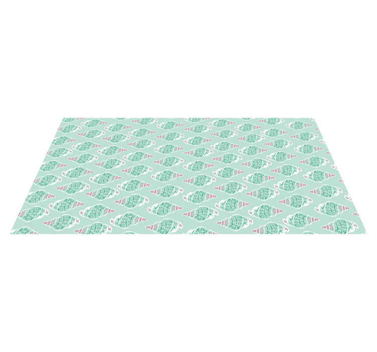 Green seashell concept bathroom vinyl rug - TenStickers