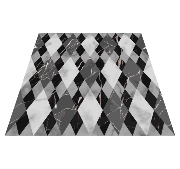 Black and white marble squares tile carpet - TenStickers