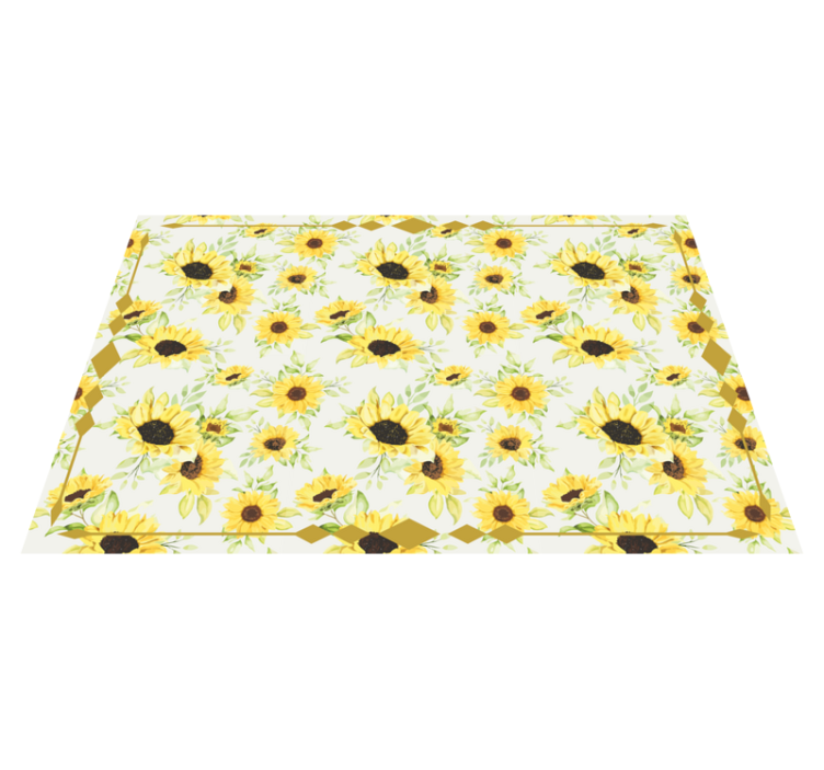 Sunny floral pattern floral vinyl rug - TenStickers