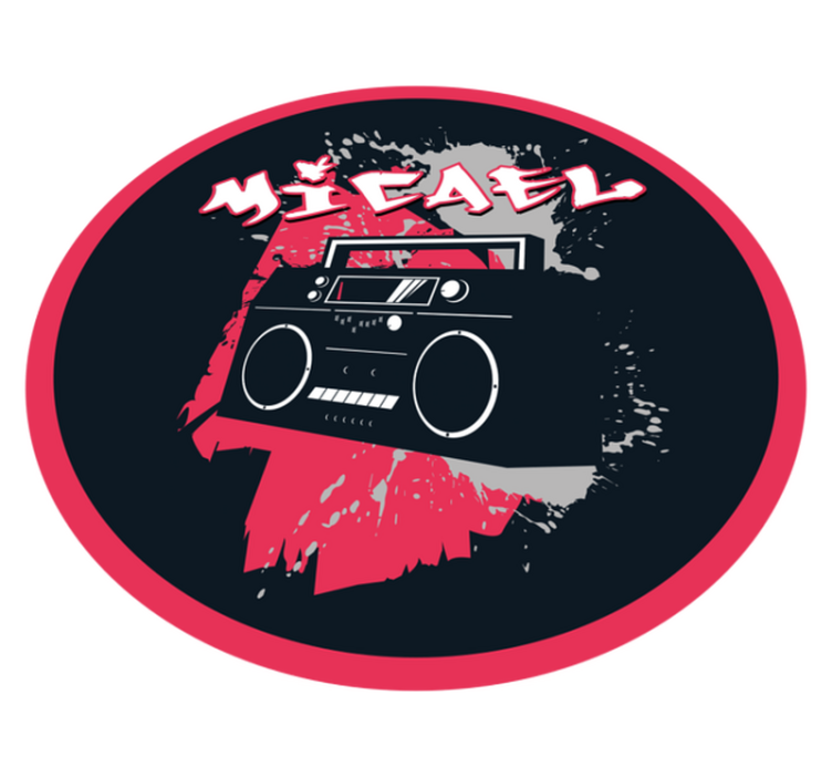 Retro Boombox Theme custom vinyl rug - TenStickers