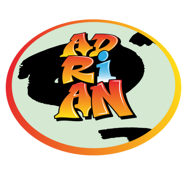 Colorful Name Design custom vinyl rug - TenStickers