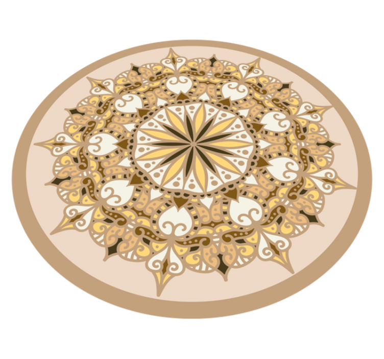 Circle beige mandala  texture carpet - TenStickers