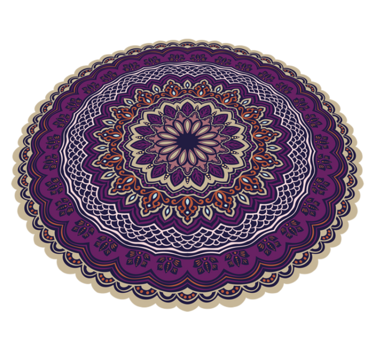 Vibrant purple design mandala vinyl rug - TenStickers