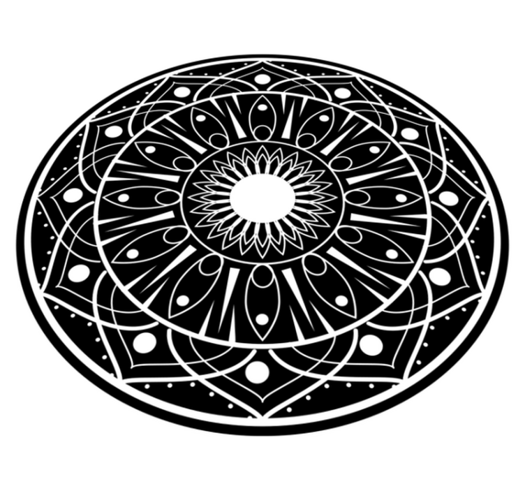 Elaborate mandala motif mandala vinyl rug - TenStickers