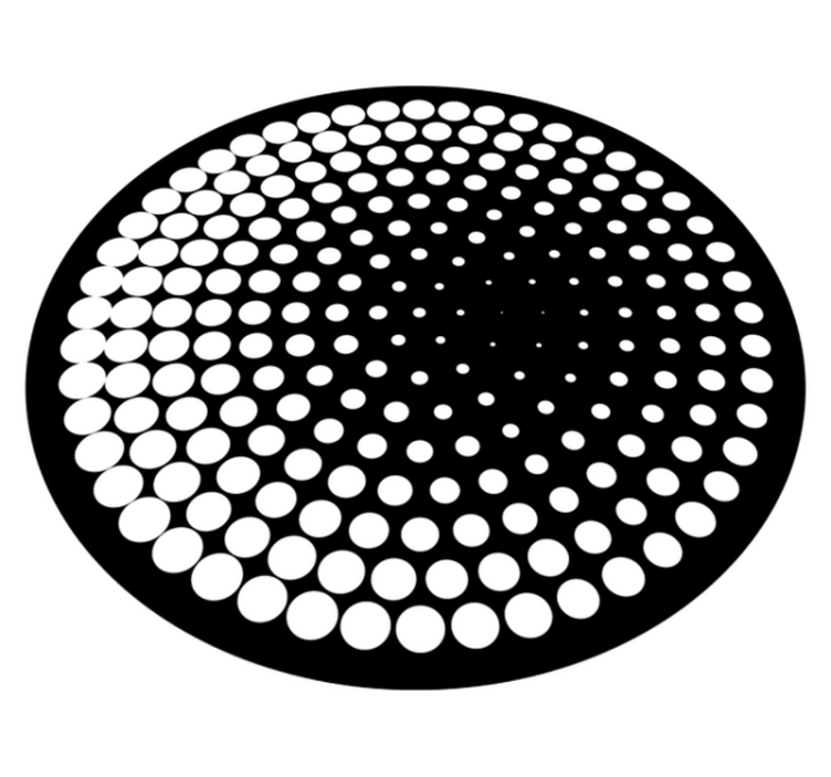 White dots circles on black vintage rug - TenStickers