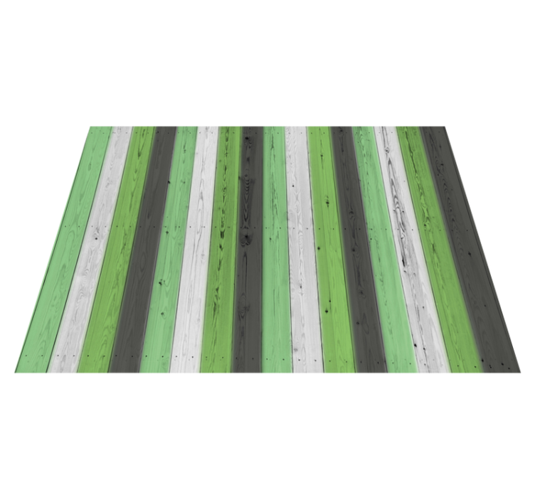 Green striped Panels wood effect vinyl rug - TenStickers