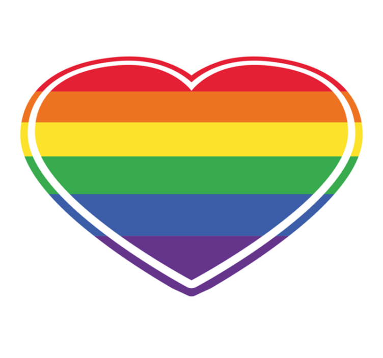 Gay pride flat in heart shape bedroom rug - TenStickers