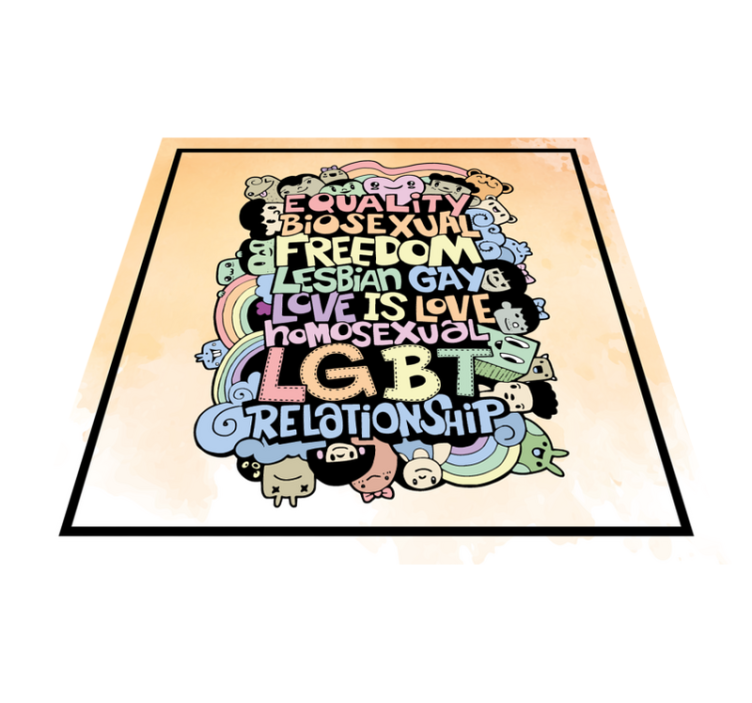 Colorful LGBT Message custom rug - TenStickers