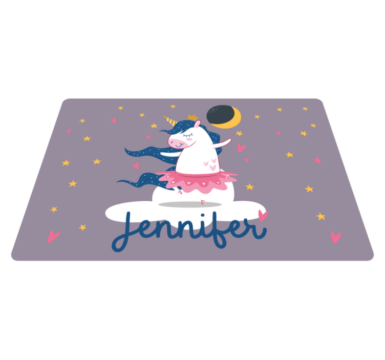 Custom dancing unicorn kids vinyl rug - TenStickers