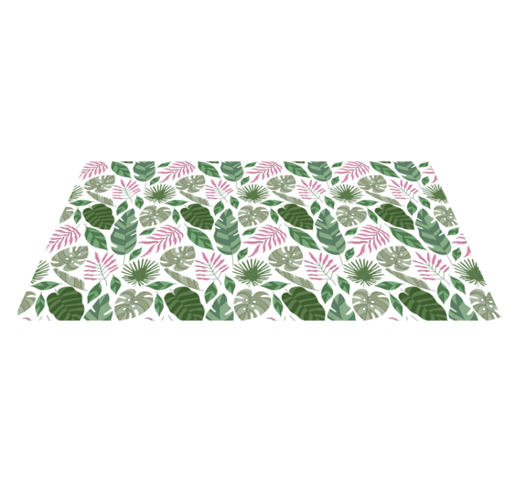 Nature vinyl rug with tropical leaf designs - TenStickers