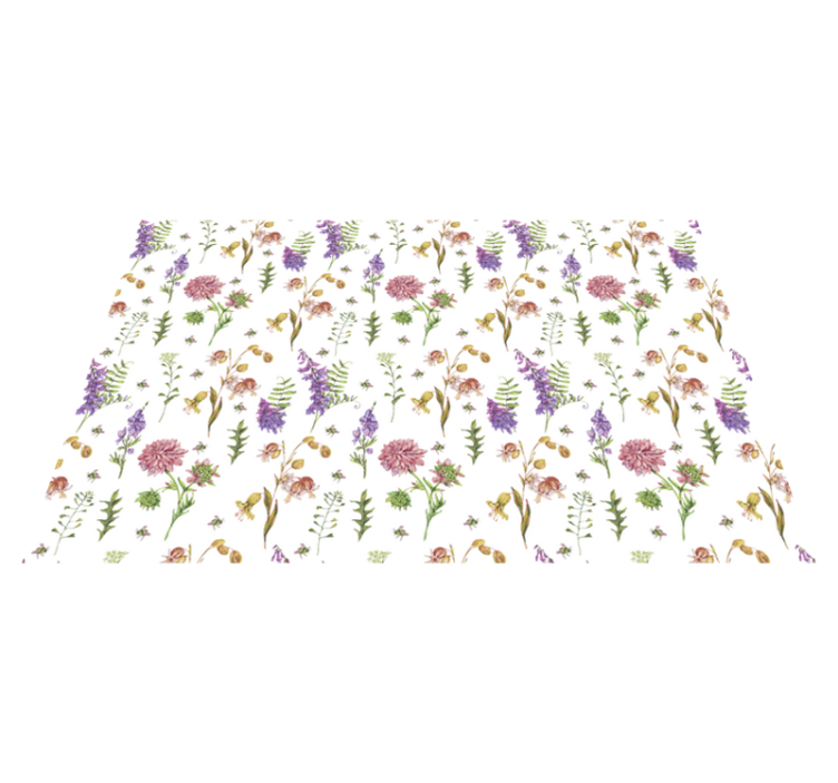 Vibrant Blossom Composition floral vinyl rug - TenStickers