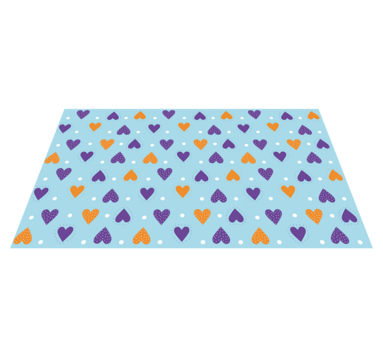 Colorful heart pattern teen vinyl rug - TenStickers