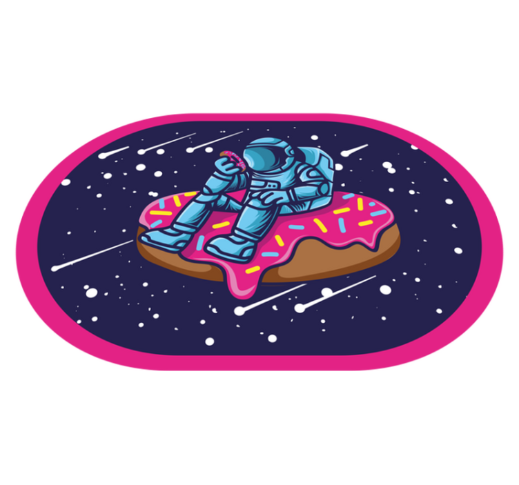 Astronaut On Donut teen vinyl rug - TenStickers
