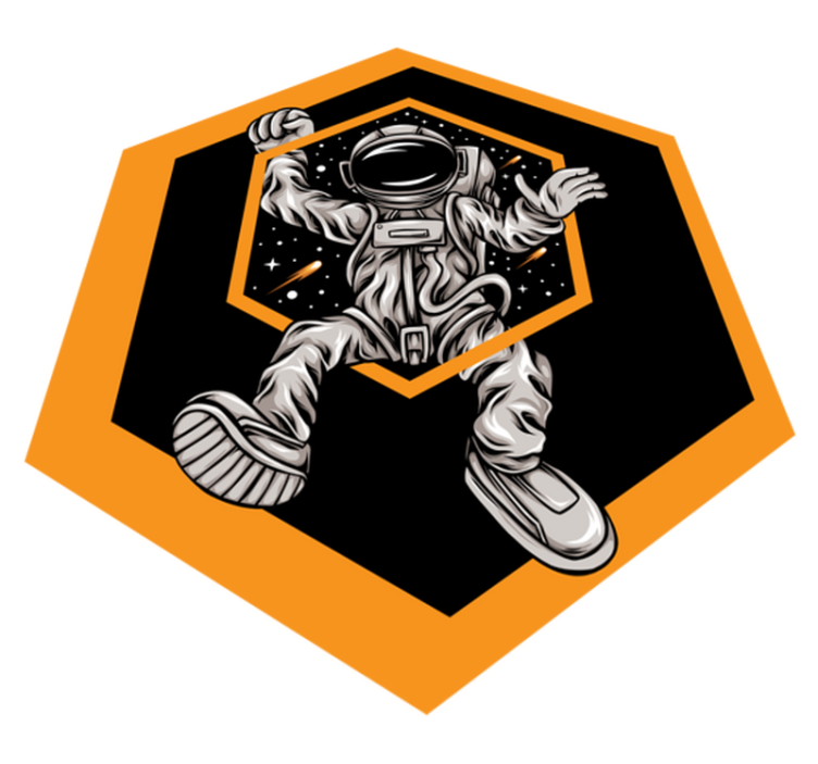 Cosmic Astronaut Adventure star vinyl rug - TenStickers