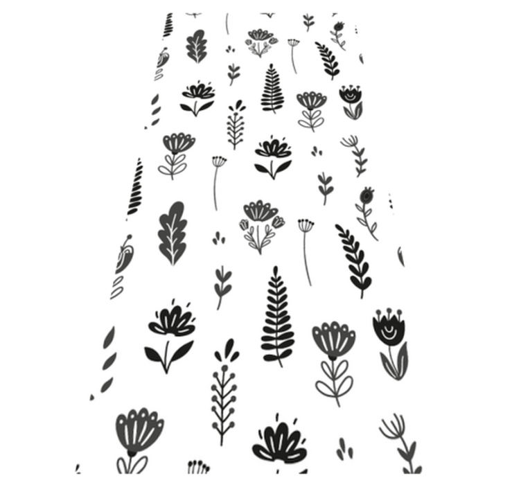 Floral silhouette pattern floral vinyl rug - TenStickers