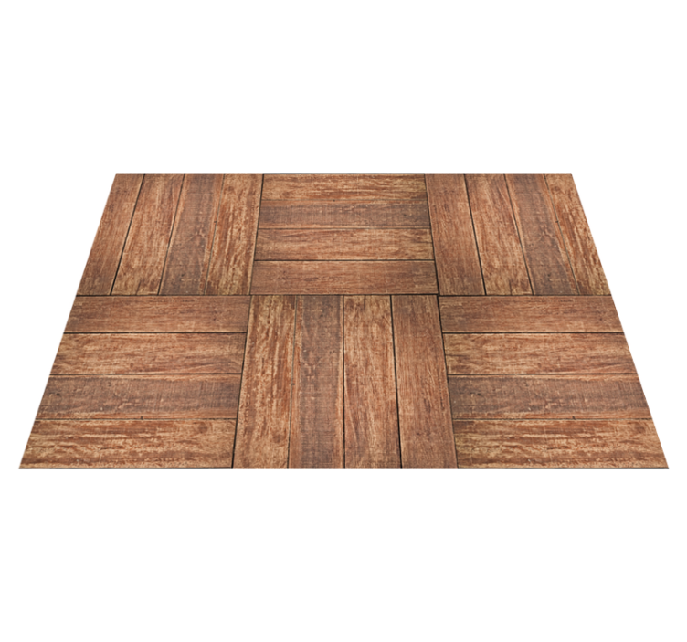 Plank brown texture wood effect vinyl rug - TenStickers