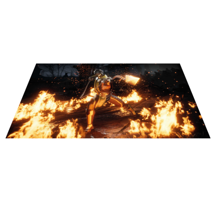 Ninja Fire design teen vinyl rug - TenStickers