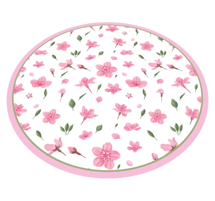 Blooming Roseate Botanic floral vinyl rug - TenStickers