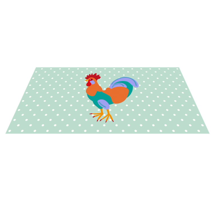Colorful realistic rooster animal rug - TenStickers