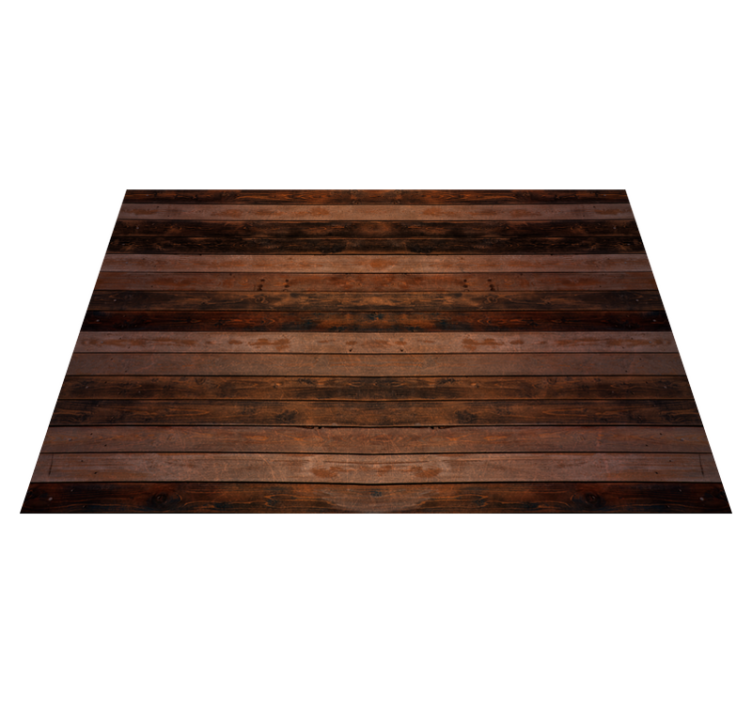 Realistic dark brown shade wood effect vinyl rug - TenStickers