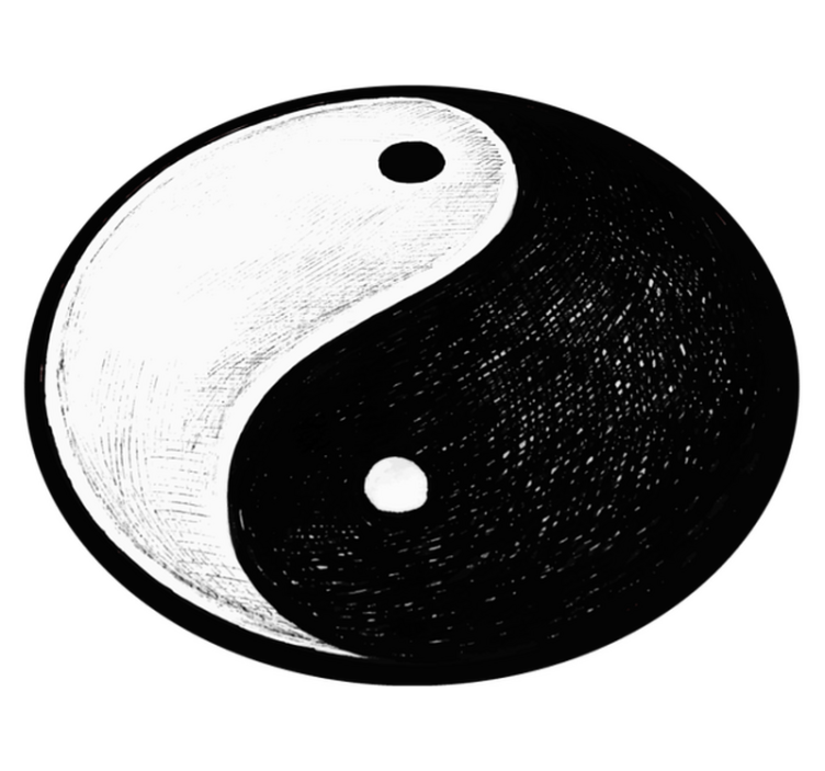 Yin Yang Symbol circular vinyl rug - TenStickers