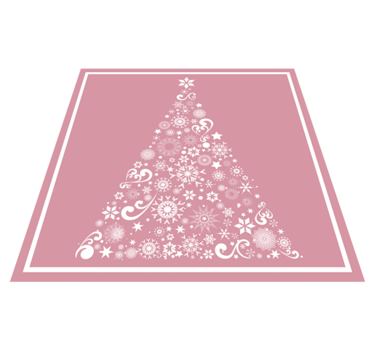 Festive tree on pink Christmas vinyl rug - TenStickers