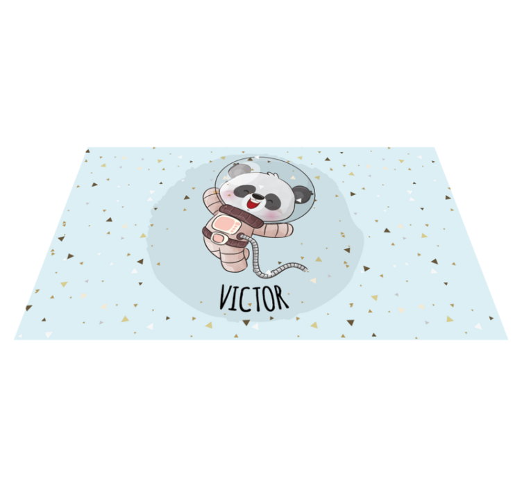 Cute panda for boy with name baby play mat - TenStickers