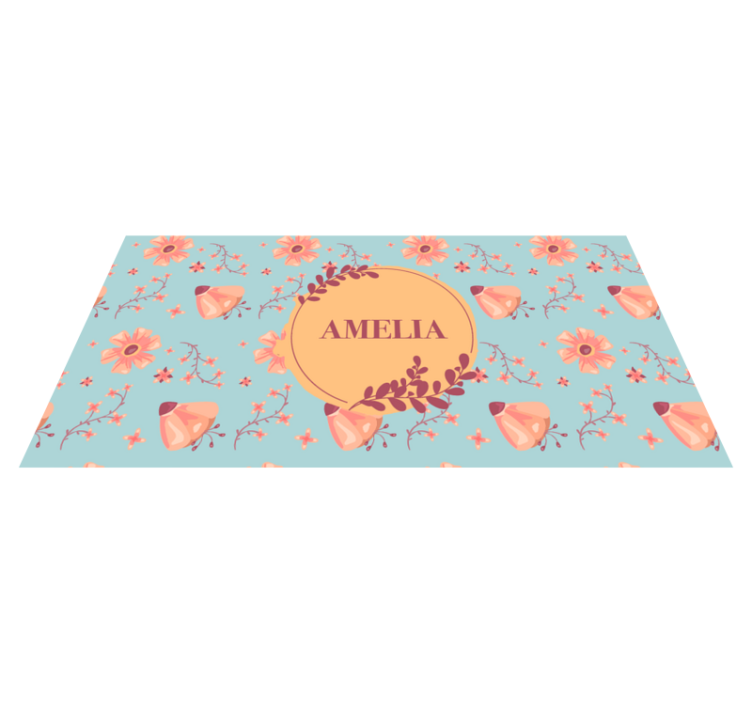 Floral Arrangement custom vinyl rug - TenStickers