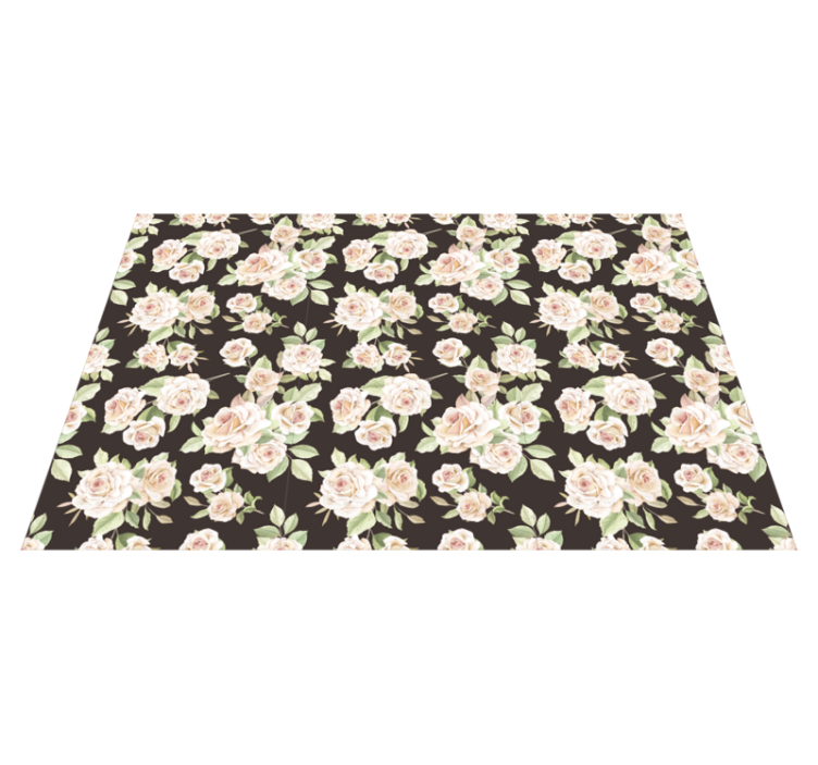 Floral vinyl rug rose floral design - TenStickers