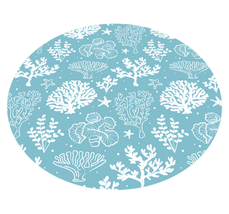 Coral reef motif floral vinyl rug - TenStickers
