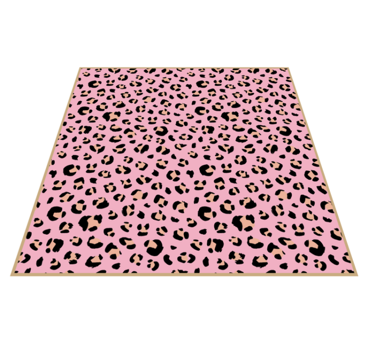 Black and pink leopard print bedroom rug - TenStickers