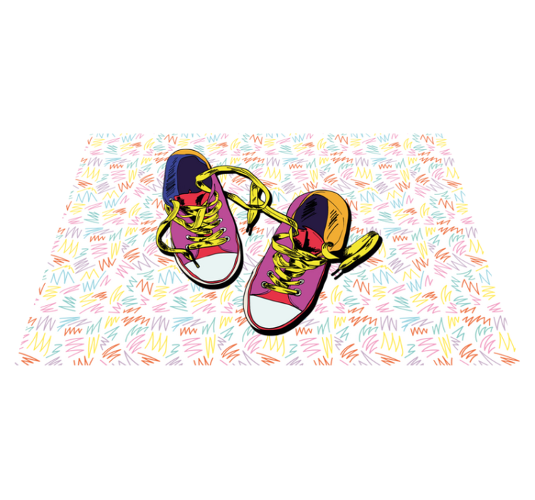Colorful Sneaker Pattern teen vinyl rug - TenStickers